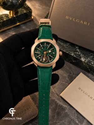Bvlgari Octo Roma Green & Rose Gold Skeleton
