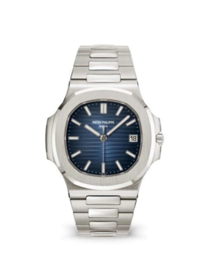 Patek Philippe Nautilus Blue Dial White Gold