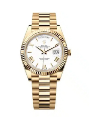 Rolex Day-Date 40 “White Dial” Yellow Gold