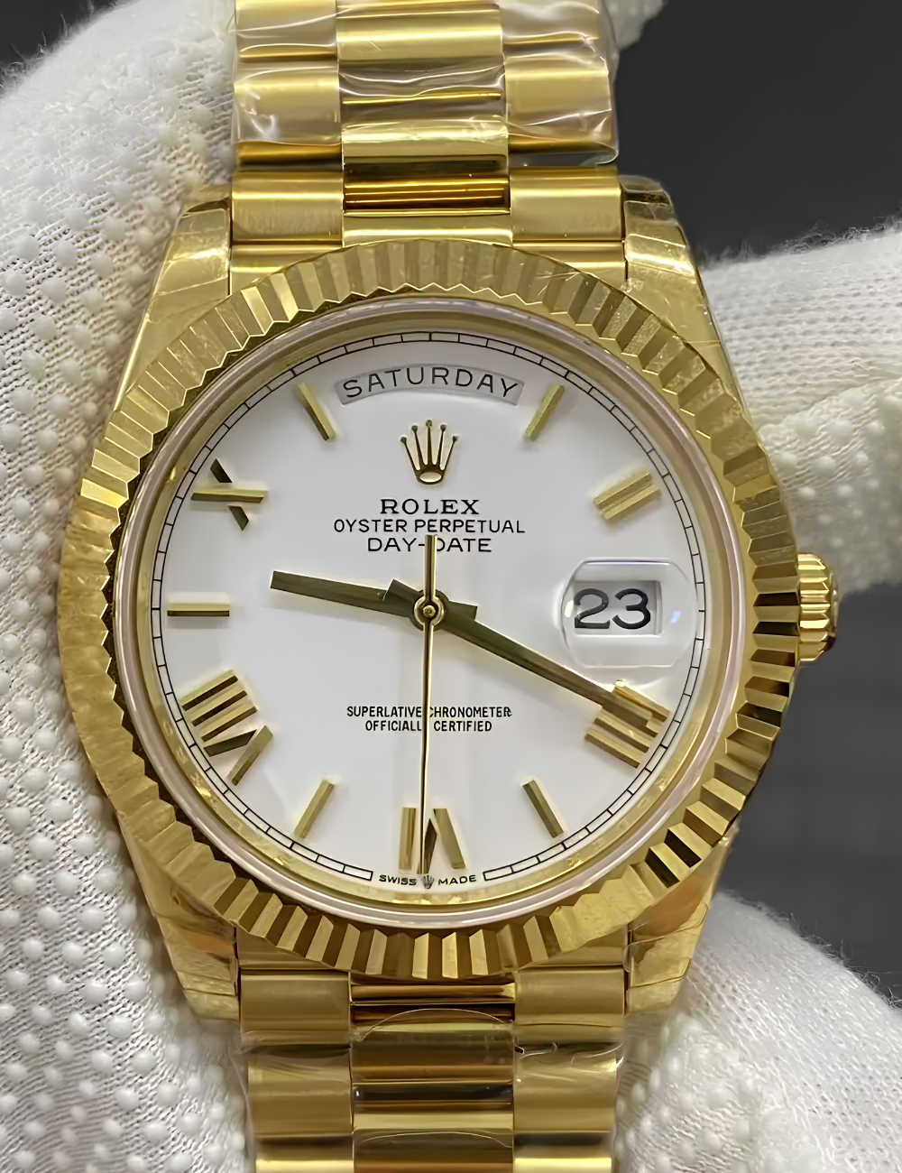 Rolex Day-Date 40 Yellow Gold Super Clone - Imagem 2