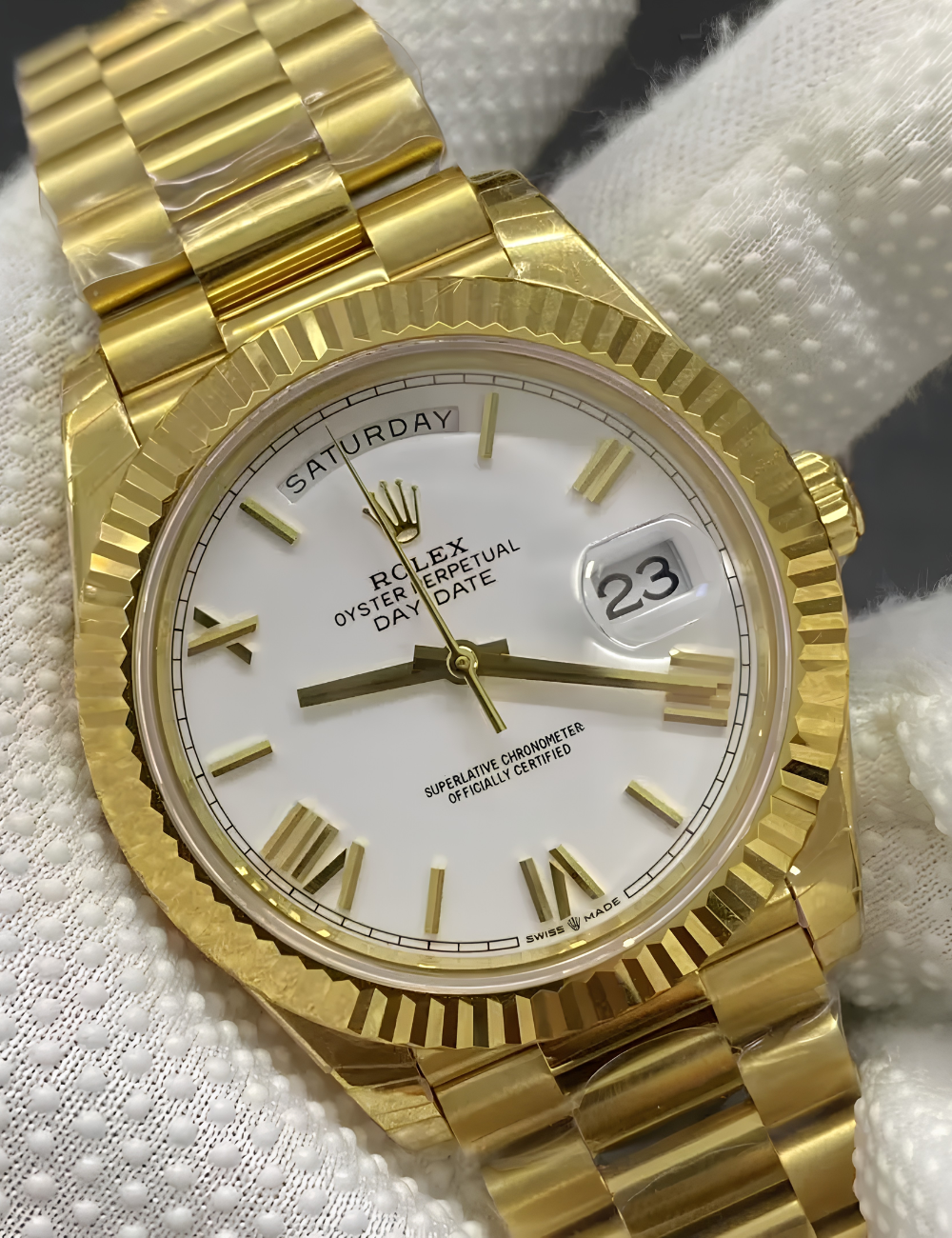 Rolex Day-Date 40 Yellow Gold Super Clone - Imagem 3
